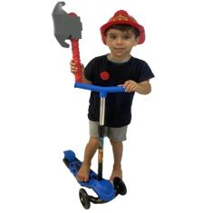 Imagem de Patinete Menino Radical 40KG Dm Toys + Fantasia Kit Bombeiro