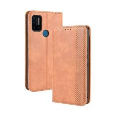 Imagem de Capa para Umidigi A7 Pro, capa flip carteira de couro para Umidigi A7 Pro, capa magnética retrô para celular, capa carteira com compartimentos para cartão
