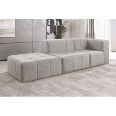 Imagem de Sofá Box 3 Lugares Bouclé 86cm X 258cm X 65cm Cinza