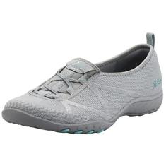Imagem de Skechers Sapatilha Mary Jane feminina Breathe-Easy-A-Look, Cinza/Aqua, 36