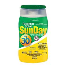 Imagem de Protetor Solar Ação Repelente FPS 30 Sunday Frasco, Branco, Nutriex, 120 ml