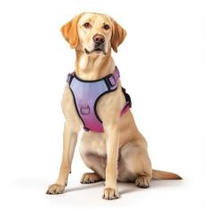 Imagem de Peitoral para cães sem puxão, colete refletivo ajustável com clipe frontal/traseiro, alça de controle fácil para cães de tamanho médio e grande pequenos, caminhada, treinamento, corrida (grande,