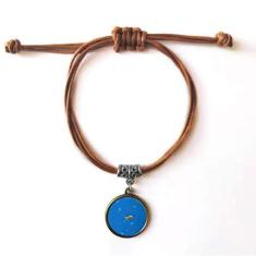 Imagem de DIYthinker Pulseira de couro com imagem da natureza de peixe oceano, pulseira de couro marrom joia presente