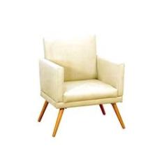 Imagem de Poltrona Nina Com Roda Pé Para Sala de Estar Sued Bege Aradecor