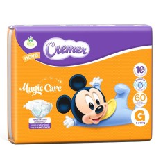 Fralda Cremer Disney Baby Magic Care Tamanho G Hiper 60 Unidades Peso Indicado 9 - 13kg