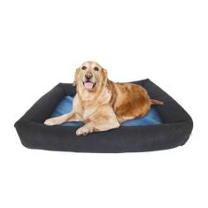 Imagem de Cama Para Cachorro Grande 100x87 Cm - 100% Lavável E Resistente (PRETA E AZUL)