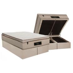 Imagem de Conjunto Box Baú Queen: Colchão Espuma Luckspuma Masterpocket Cloud + Base Crc Suede Clean(158x198)