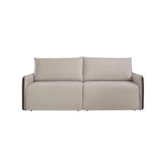 Imagem de Sofá 4 Lugares Retrátil Urban Linho Bege e Marrom 260 cm - Estofart