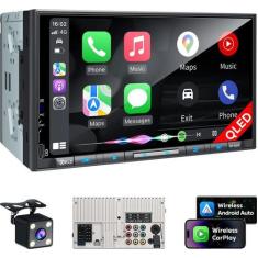 Imagem de Estéreo para carro PLZ 7 sem fio Double Din com Apple Carplay e Androi