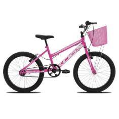 Imagem de Bicicleta Infantil Feminina Aro 20 KOG com Cestinha, Pink, Branco