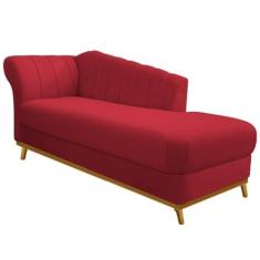 Imagem de Recamier Vanessa 185cm Lado Direito Suede Vermelho - Amarena Móveis