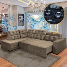 Imagem de Sofá Impermeável Canto Chaise E 285 X 205 Cm Retrátil Reclinável São P