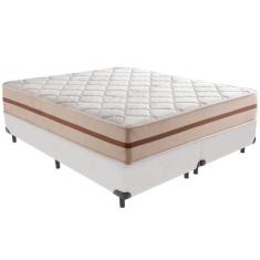 Imagem de Cama Box Branco E Colchão Classic 26 Cm Molas Ensacadas King Anjos