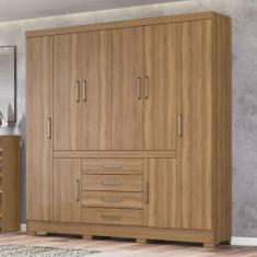 Imagem de Guarda-Roupa Casal New Realce 8 Portas 3 Gavetas Amêndola/Touch - Demó