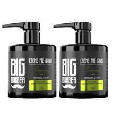 Imagem de Creme Pré Barba Big Barber 350g Lemon Limpador Facial Esfoliante Caixa