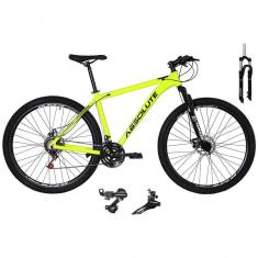 Imagem de Bicicleta Aro 29 Absolute Nero 4 Câmbio Shimano 24v Acera K7 Garfo Trava Freio A Disco - Amarelo Tam.19