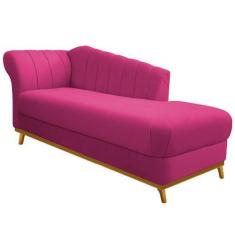 Imagem de Recamier Vanessa 185cm Lado Direito Suede Pink - Doce Sonho Móveis