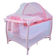 Imagem de Berço Portatil Cercado Burigotto New Aconchego com Trocador e Mosquiteiro Pink Rosa