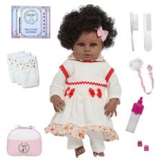 Imagem de Boneca Reborn Bebê Recém Nascida Gatinha Cabelo Cacheado - Cegonha Reb