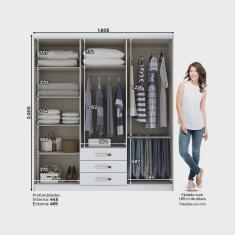 Imagem de Guarda Roupa Henn Cajú Branco 6 Portas