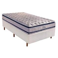 Imagem de Cama Box Solteiro: Colchão Molas Ensacadas Paropas Masterpocket Blue + Base Rústico White(88X188)