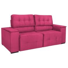 Imagem de Sofá Cama Retrátil Sala Vicenza Vicenza 210cm Suede Cor Pink