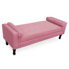 Imagem de Recamier Baú Namoradeira 120cm Felix Suede Rosa - Montanaris Decor