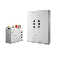 Imagem de Guarda Roupa E Cômoda Infantil Branco Phoenix Baby