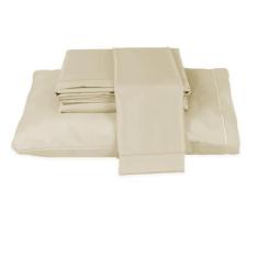 Imagem de Jogo De Lençol Queen Size 4 Peças Percal 300 Fios Palha - Armazem Do E