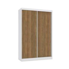 Imagem de Guarda Roupa 2 Portas De Correr E 2 Gavetas N571 Branco/Nogueira - Kap