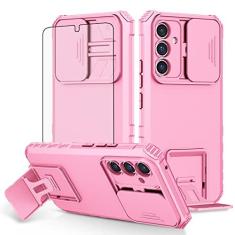 Imagem de Asuwish Capa de telefone para Samsung Galaxy A54 5G com protetor de tela de vidro temperado e capa de câmera deslizante com suporte, suporte fino, acessórios para celular A 54 54A SM A546U 2023