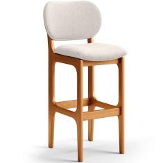 Imagem de Banqueta Alta Bar Cozinha Sala Jantar Fixa Betta L02 Imbuia L