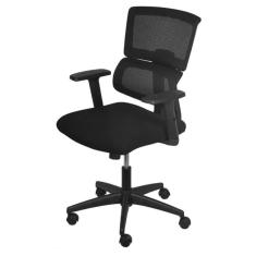 Imagem de Cadeira Escritório Giratória Diretor Atlanta Assento Tecido Tela Mesh Preta Base Nylon Rodízio Preto