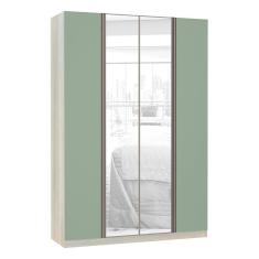 Imagem de Guarda-roupa 4 Portas 160 Cm Legno Crema Com Verde Jade