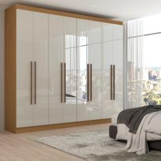 Imagem de Guarda-Roupa Ele e Ela 8 Portas 8 Prateleiras com Espelho Cinamomo/Off White - Panorama Móveis