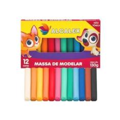 Imagem de Massinha De Modelar 12 Cores 130G Papelaria Escolar Resistente - Filó