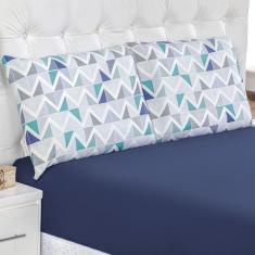 Imagem de Jogo De Cama Lençol Siena Casal 3 Peças Azul