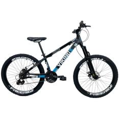 Imagem de Bicicleta Vikingx Freeride Tuff Aro 26 Freio A Disco Preto/Azul