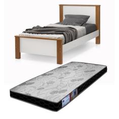 Imagem de Cama Mila Solteiro Com Colchão D20 88X188cm Mdf Com Pes De Madeira Mac