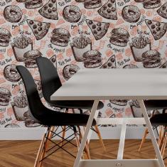 Imagem de Papel de Parede Adesivo Fast Food N03046 Rolo de 0,58x3,00