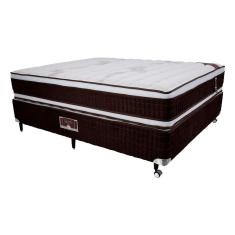 Imagem de Cama Box Casal Castor Selle P Double com Revestimento em Tecido Suede + Colchão com Euro Pillow e Molejo Tecnopedic 34x138x188cm - Marrom e Bege
