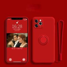 Imagem de Capa de suporte de anel magnético de silicone líquido de luxo para Samsung Galaxy S22 Ultra Plus S21 S20 FE A52S A52 A72 A51 Nota 20 10 Capa, vermelha, para S21 Plus