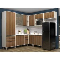 Imagem de Cozinha Completa Modulada 9 Peças, Paneleiro, Vidro Reflecta Armários