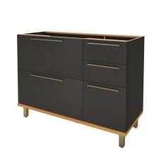 Imagem de Balcão para Pia 120cm Sem Tampo 2 Portas 3 Gavetas Madri Indekes Cinza