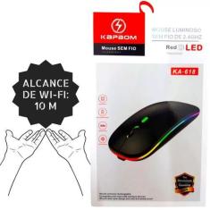 Imagem de Mouse Sem Fio Recarregável Rgb Pc Gamer Led Rgb - Kapbom
