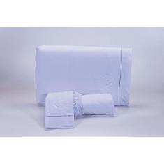 Imagem de Jogo Lençol Casal Super King 3 Peças Branco 200 Fios Algodão