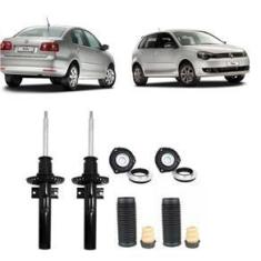 Imagem de 02 Amortecedores + 02 Kits Batentes Polo Sedan,Hatch Dianteiro 2002 Até 2014 MI 1,6,1,8,2,0,8v,16v