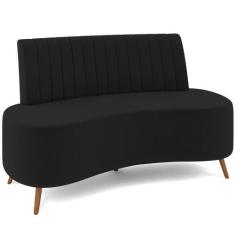 Imagem de Sofá Chaise Living 2 Lugares 135cm Para Sala Cayman K01 Veludo Preto -