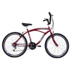 Imagem de Bicicleta Aro 26 Masculina Beach 18 Marchas Vermelha - Dalannio Bike