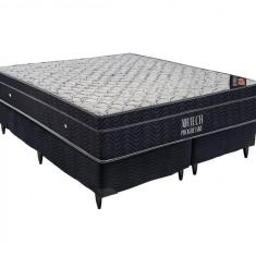 Imagem de Conjunto Cama Box Colchão Airtech Progressive Super King 193x203x29cm Ortobom Branco/Preto